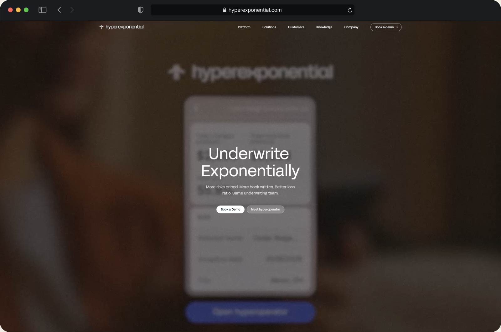 hyperexponential - homepage animation